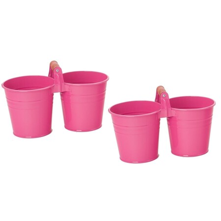 Next2Nature 8122E HPK S-2 Enameled Galvanized Double Planter, 2PK NE2433296